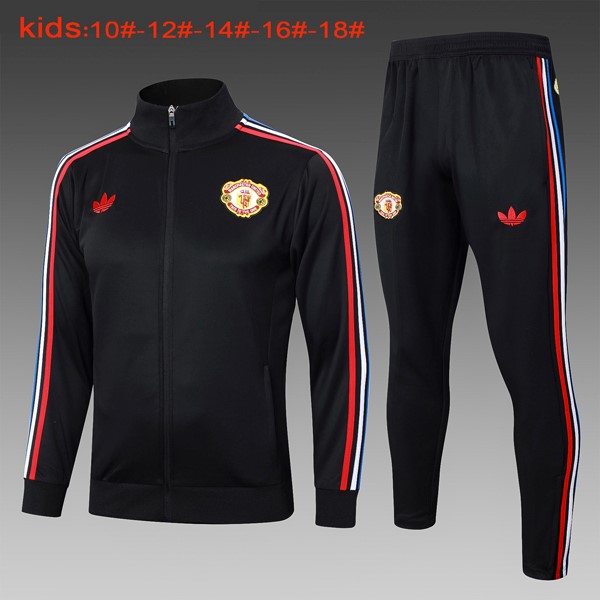 Niños Chandal Manchester United 2024/25 Negro Rojo